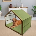 thumbnail image 2 of Kente Pattern Pet House, Geometric Vertical Borders Funky Colorful Native Kenya Design with Triangles, Outdoor & Indoor Portable Dog Kennel with Pillow and Cover, 5 Sizes, Multicolor, by Ambesonne, 2 of 4
