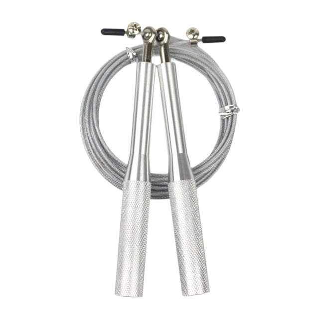 Cuerda para saltar para adultos y niños, cuerda para saltar de velocidad para entrenamiento, deportes, Fitness Plata