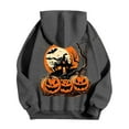 thumbnail image 2 of Mens Hoodies Casual Halloween Pumpkin Print Long Sleeve Hooded Sweatshirt Pullover Soft Loose Fall Winter Outdoor Activities Mens Sweatshirts Light Gray L, 2 of 4
