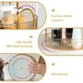 thumbnail image 3 of 360 Rotating Makeup Organizer,2 Tiers High Capacity Cosmetic Skincare Perfume Storage for Bathroom Countertop,Topboutique Cosmetic Storage,Make Up Organizer for Dresser,Gold, 3 of 8