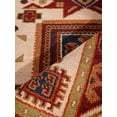 thumbnail image 6 of Rugsotic Carpets Hand Knotted Afghan Rugs Rectangle 10'x13' Cream Burgundy Silk-Wool for Indoor Use, 6 of 12