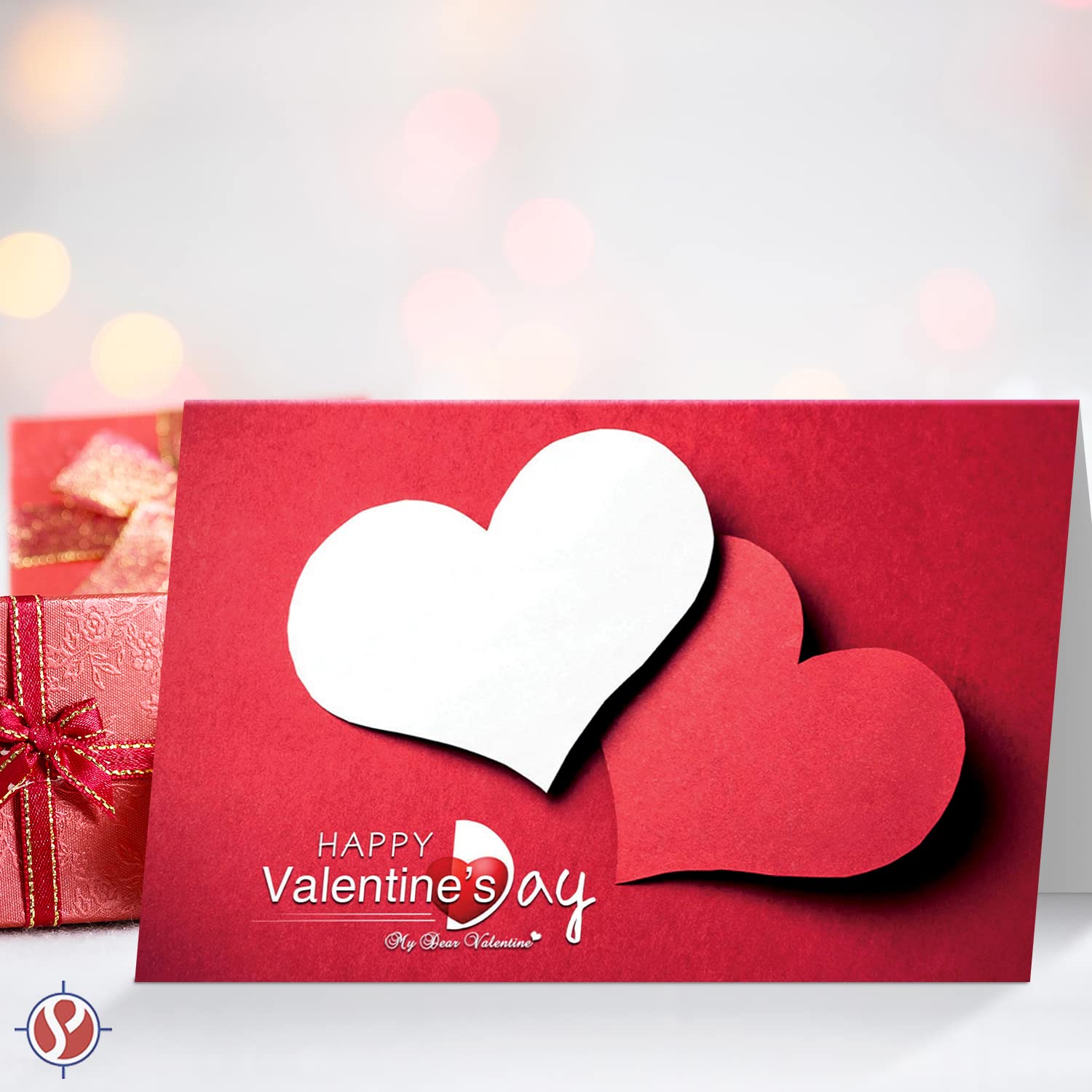 Jumbo Valentine's Day Cards - 2 Pack, 8.5x11 Inches Folded, Heart Design, Blank Inside For Messages