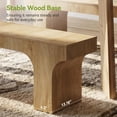 thumbnail image 7 of Finmind 63" Wood Bench, Long Farmhouse Dining Bench for Kitchen Table, Rustic Entryway Bench for Hallway, Living Room, Bedroom, Natural Brown, 7 of 7