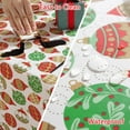 thumbnail image 4 of Vinyl Christmas Tablecloth with Flannel Backed Rectangle 60 x 102 Inch Xmas Balls Waterproof Wipe Clean Plastic Table Cloth, Heavy Weight Table Cover for Winter Dining, Party, Indoor, Outdoor, White, 4 of 5