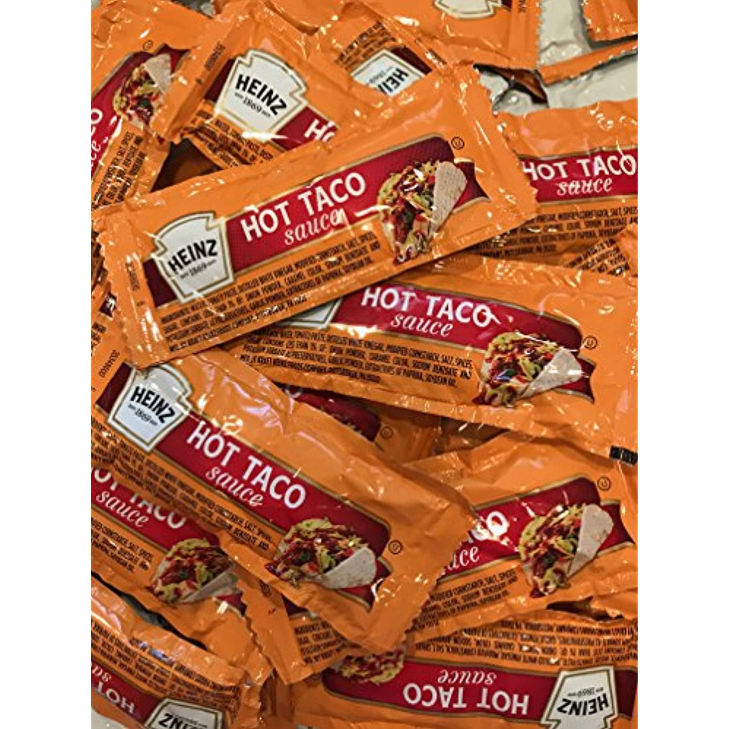 Hot Taco Sauce, Spicy Taco Sauce Packets 50 Individual Packets, Great
