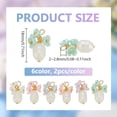 thumbnail image 2 of 1set 12Pcs 6 Colors Resin Natural Pearl Pendant with 304 Stainless Steel Brass Findings Flower Mixed Color 18mm Hole: 2~2.8mm 2pcs/color, 2 of 5