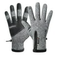 thumbnail image 1 of 1 Paire de Gants de Cyclisme Imperméable en Polaire Résistant au Vent Conception de Fermeture Éclair Écran Tactile Gants de Ski Masculins pour l'Extérieur, 1 of 9