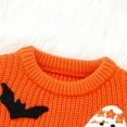 thumbnail image 6 of UngA Sweaters Baby Halloween Sweater Pumpkin Print Long Sleeve Crewneck Embroidery Knit Sweatshirt Toddler Fall Winter Pullover Orange,18-24 Months, 6 of 7