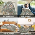thumbnail image 7 of 50x60 inch Crystal Fleece & Arctic Fleece Blanket Soft Bed Throws for Home or Camping Intricate Brown Batik Pattern, 7 of 7