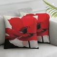 thumbnail image 3 of nygtbtfer  Ink Painting Watercolor Wine Red Poppy Flowers Summer Decorative Throw Pillow Cover Case Home Living Room Bed Sofa CarLinen Square White, 3 of 7