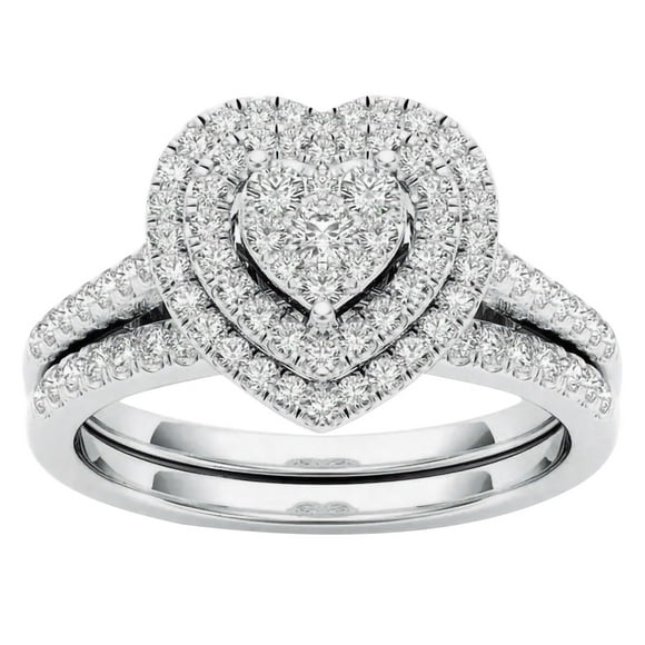 Silver Rings Luxury Elegant Fashion Silver Jewelry Bridal Zircon Diamond Elegant Wedding Ring