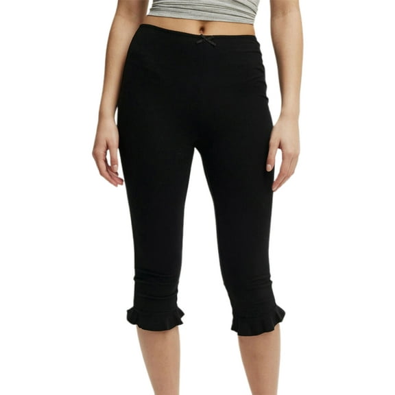 Michellecmm Womens Capris Flared Pants Bow Tie Solid Color Elastic Tight Slim Fit Comfortable Cropped Pants
