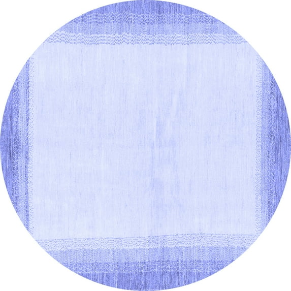Ahgly Company Indoor Round Solid Blue Modern Area Rugs, 3' Round
