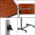 thumbnail image 6 of FCH 23.6 Inch Rolling Adjustable Multifunctional Lifting Computer Desk, Tilting Desktop, Sit Stand Laptop Desk TV Tray for Bed Sofa Hospital Reading Eating, Brown, 6 of 9