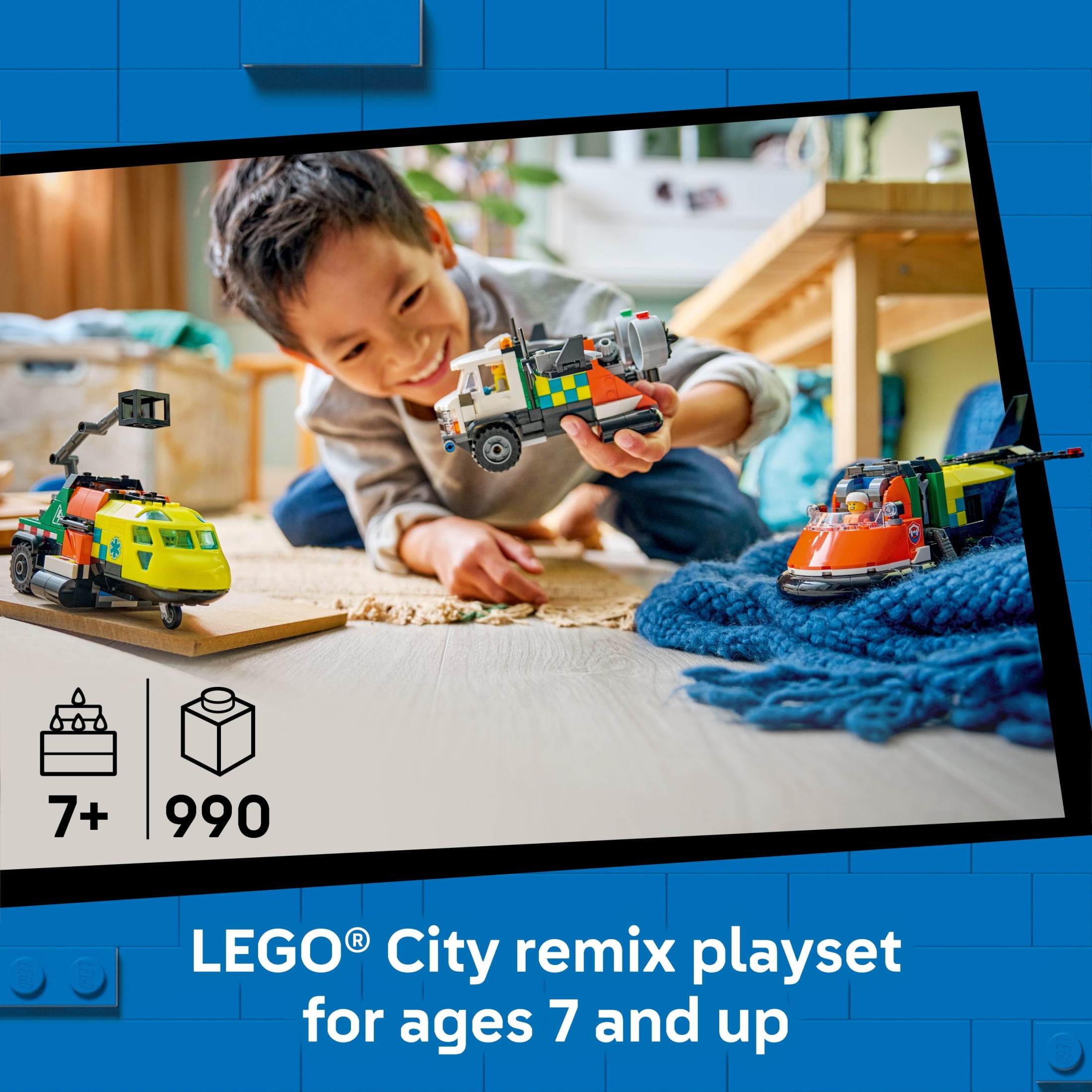 LEGO City Airplane, Service Truck & Hovercraft Remix Building Toy