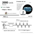 thumbnail image 2 of Serie Navideña 2000 Led Luz Blanca 90mts Cable Verde 8 Modos, 2 of 4