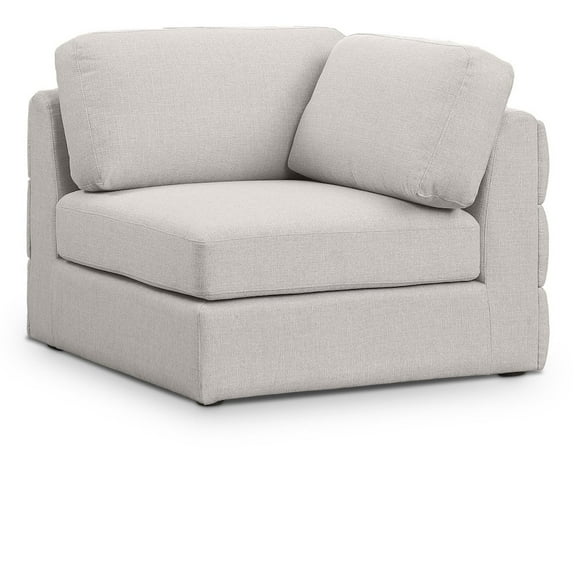 Meridian Furniture Beckham Beige Durable Linen Textured Fabric Corner