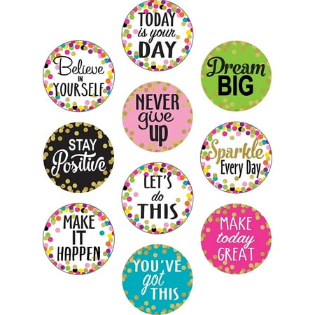 UPC: 0088231988908 | Teacher Created Resources Confetti Positive Sayings Accents Round Pack of 30