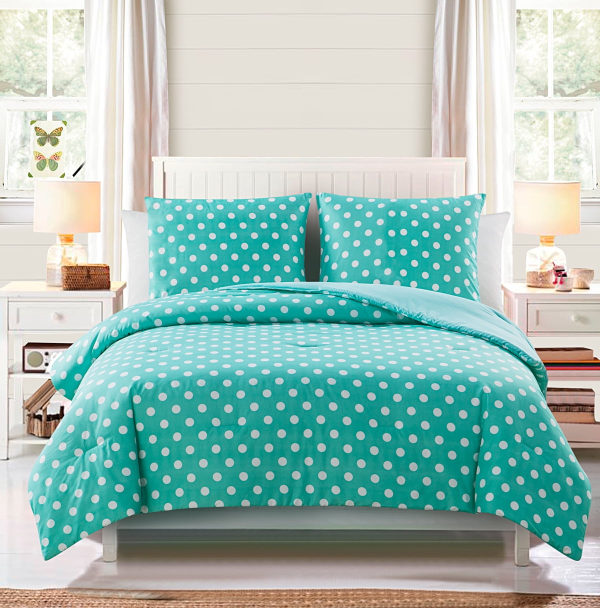 Luxury Home, 2Piece Marilyn Comforter Set,Blue,Twin