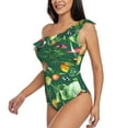 thumbnail image 2 of Haiem Vegan Women's One Piece Swimsuits Tummy Control One Shoulder Bathing Suits Ruffle Swimwear-X-Large, 2 of 8