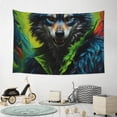 thumbnail image 6 of Easygdp Realistic Style Wolf Warrior Tapestry Wall Hanging, Wall Tapestries for Bedroom Aesthetic Living Room Office Decor 60x40in, 6 of 8