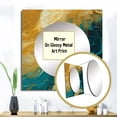 thumbnail image 3 of Designart "Gilded Sunlight Amidst Deep Blue Waters" Abstract Painting Square Mirror For Wall Decor - Large Gold Square Printed Wall Mirror Art - Wall Mounted Square Large Mirror, 3 of 5