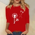 thumbnail image 2 of Plebaso Hauts pour Femmes Manches 3/4 Chemises Imprimées Décontractées Tuniques Col Rond Blouses pour Femmes, 2 of 4