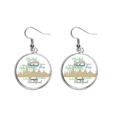 thumbnail image 1 of Thailand Building Temple Landmark Wordcloud Ear Dangle Silver Drop Earring Jewelry Woman, 1 of 3