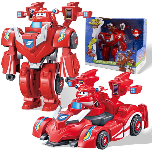 Transformable Toys Super Wings 7 Super Robot 2 Mini Jet Red