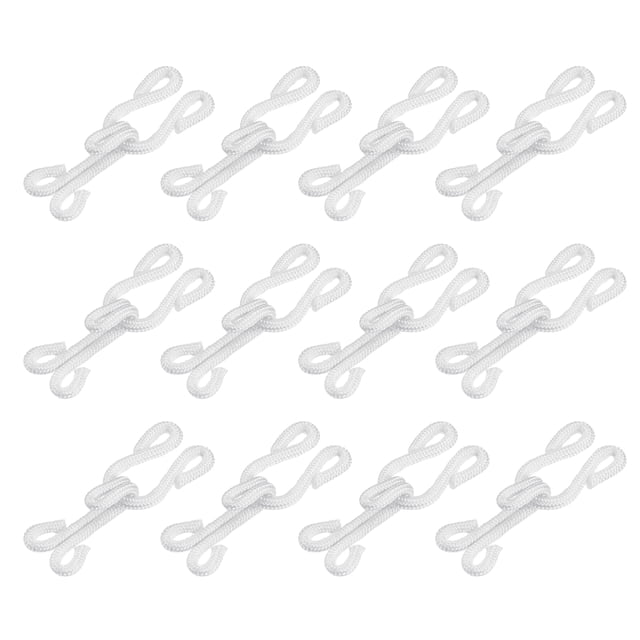 Ganchos y ojos de costura de latón Uxcell de 40 piezas, cierre de 28 mm de largo, adecuado para sujetadores, faldas, pantalones, costura, manualidades, color blanco