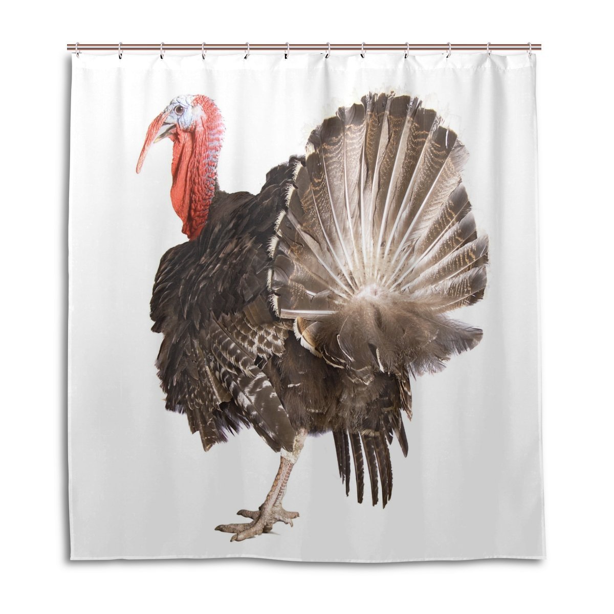 POPCreation Thanksgiving Turkey Shower Curtain Waterproof Bathroom