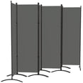 thumbnail image 1 of Outsunny Paravent Pliant à 6 Panneaux, Écran d'Intimité UV30+, Panneau d'Intimité Intérieur Extérieur avec Base Stable, Gris Foncé, 1 of 7