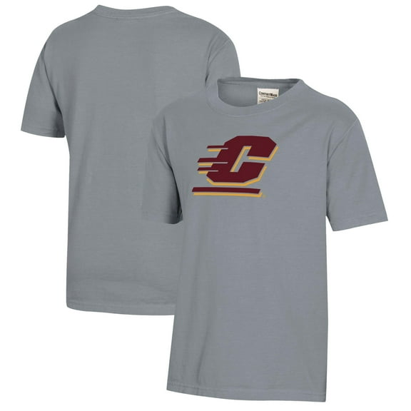 Youth  Gray Central Michigan Chippewas Logo Comfort Wash T-Shirt