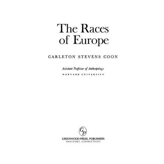The Races of Europe, (Hardcover)