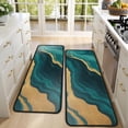 thumbnail image 4 of Kitchen Rugs Sets Of 2,Teal Marble Gold Line Pattern Anti Fatigue Kitchen Mat Rugs Non Slip Washable,Decorative Kitchen Floor Mats for Kitchen,Sink,Laundry,17"x47"+17"x47", 4 of 5