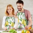 thumbnail image 5 of Yellow Lemon Fruit Leaves White Pattern Apron-Garden Aprons for Women with Pockets-Cotton Linen Waterproof Kitchen Cooking Gardening Aprons Adjustable for Kitchen,Cooking,BBQ and Salon 33x27 Inch, 5 of 7