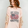 thumbnail image 5 of She Loves Jesus and America Too T-Shirt – Christian Patriotic USA Flag Burst Tee for Women, Faith and Freedom Shirt, 4th of July Religious Graphic Top, 5 of 7