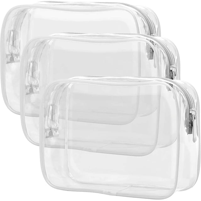 Neceser transparente, paquete de 3 bolsas de cosméticos de maquillaje de viaje para mujeres y hombres