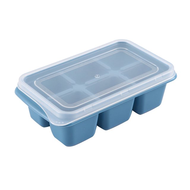 Ice Tray, Food Grade PP Soft Elasticity Ice Tray With Lid For Freezer Blue White,Light Blue,Dark Blue