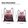 thumbnail image 4 of Drawstring Backpack - Lavender Fields Mirror Cube Splash Proof Small Drawstring Gym Bag for Women Men, Cinch Sports String Bag Backpack for Travel Swimming Beach, 4 of 8