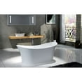 thumbnail image 2 of CastelloUSA Ocean 69" Solid Surface Freestanding Soaking Bathtub in White or Gray Grey, 2 of 5