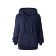 thumbnail image 5 of Lava Women's Fuzzy Hoodies Sport Pullover Hoodie Athletic Cozy Oversized Pockets Hooded Sweatshirt Fleece Hoodies Navy Blue L, 5 of 9