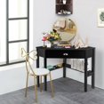 thumbnail image 3 of Costway Triangle Computer Desk Corner Office Desk Laptop Table w/ Drawer Shelves Rustic, 3 of 8