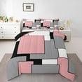 thumbnail image 2 of Erosebridal Square Geometric Bedding Sets King with Comforter, Chic Minimalst Duvet Insert, Abstract Ombre Decor, Ultra Soft 3pcs, 2 of 8