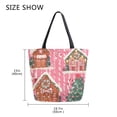 thumbnail image 5 of FORMRS Womens Canvas Tote Bag with Zipper Inner Pocket Shoulder Handbag, Brown Gingerbread Houses, 5 of 7