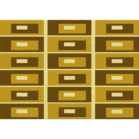 Ahgly Company Indoor Rectangle Patterned Saddle Brown Area Rugs, 5' x 8'