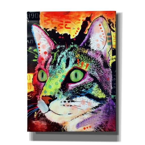 Epic Graffiti 'Curiosity Cat' by Dean Russo, Giclee Canvas Wall Art, 40"x54"