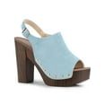 thumbnail image 1 of BLISSFUL STEP Sandales pour Femmes de la Saint-Valentin à Talon Épais à Boucle à Bride Arrière à Plateforme Épaisse Bleu Ciel 7, 1 of 8