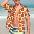 thumbnail image 7 of Fuzoiu Pumpkin Plaid Print Hawaiian Shirt for Men, Summer Beach Casual Short Sleeve Button Down Shirts, Men’s Beach Summer Shirts with Pocket,XX-Large, 7 of 7