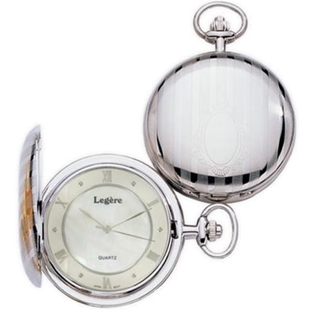 Legere BPW-828-R Silver Pocket Watch with Mother of Pearl Dial